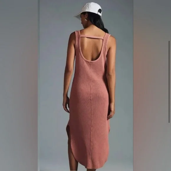 Daily Practice Snap Front Waffle Midi Dress - Picture 2 of 6